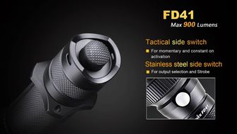 Fenix torcia tattica a LED FD41zoom, 900 lumen