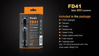 Fenix torcia tattica a LED FD41zoom, 900 lumen