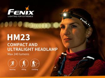 Lampada frontale Fenix HM23, 240 lumen