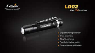 Fenix LED torcia LD02, 100 lumen