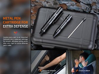 Penna tattica Fenix T6 con torcia LED - nero