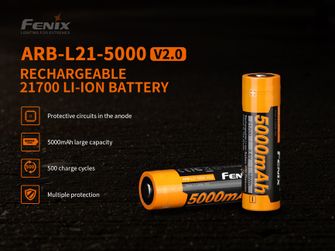 Batteria ricaricabile Fenix 21700 5000 mAh (Li-Ion)