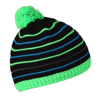 Cappellino Husky per bambini 34, nero/verde neon