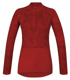 Intimo termico Husky Merino Dolcevita donna con zip al collo rosso