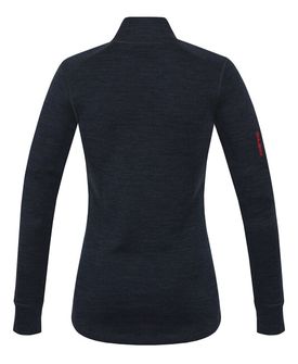 Felpa Husky Merino Donna Aron Zip L nero e blu