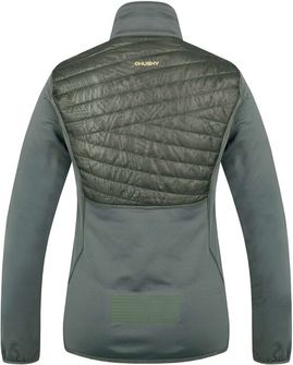 Felpa con cappuccio Husky Airy Zip Donna Grigio Scuro Verde