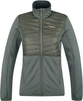 Felpa con cappuccio Husky Airy Zip Donna Grigio Scuro Verde