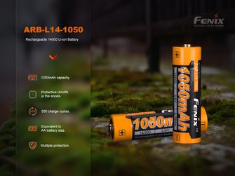 Batteria ricaricabile Fenix 14500 1050 mAh (Li-Ion)