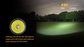 Fenix torcia LED E20 XP-E2, 265 lumen