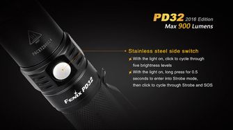 Fenix torcia LED PD32 XP-L, 900 lumen