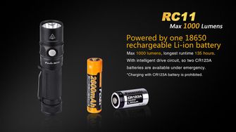 Fenix LED torcia ricaricabile RC11, 1000 lumen