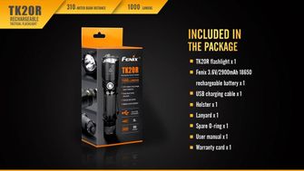 Fenix torcia tattica a LED TK20R, 1000 lumen