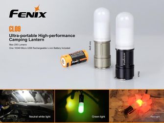 Fenix mini lanterna CL09, nera, 200 lumen