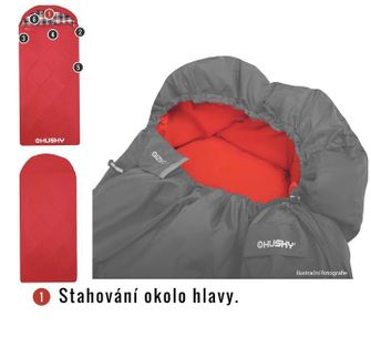 Husky Coperta sacco a pelo Groty -5°C rosso