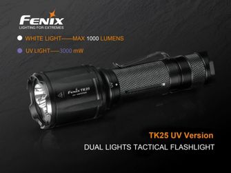 Torcia tattica a LED Fenix TK25 UV, 1000 lumen