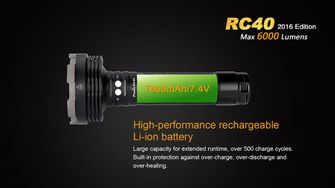 Torcia ricaricabile Fenix RC40, 6000 lumen