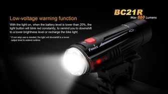 Batteria ricaricabile per bicicletta Fenix BC21R, 880 lumen