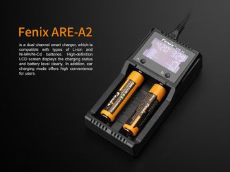 Caricabatterie Fenix ARE-A2 (ioni di litio, NiMH)