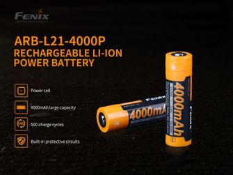 Batteria ricaricabile Fenix 21700 4000 mAh Li-Ion