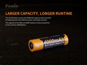 Batteria ricaricabile Fenix 21700 4000 mAh Li-Ion