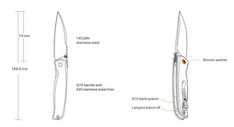 Ruike P661-B coltello tascabile di chiusura