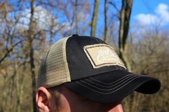 Cappello con logo Helikon Trucker, nero/khaki