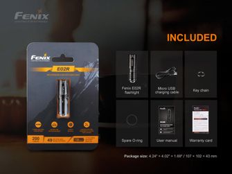 Mini torcia Fenix E02R - blu