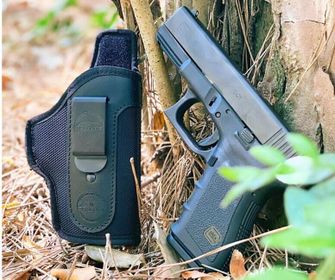 Fondina Falco Smith IWB in nylon per il trasporto all&#039;interno dei pantaloni Glock 43X, nero autentico