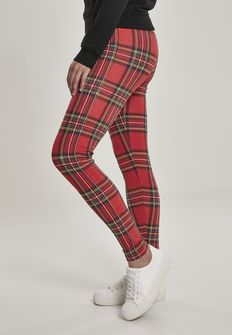 Leggings Urban Classics AOP Tartan da donna, rosso