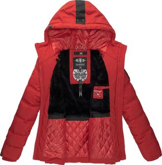 Marikoo LIEBESWOLKE giacca invernale da donna con cappuccio, rosso
