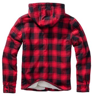 Giacca Brandit Lumberjacket con cappuccio, rosso-nero