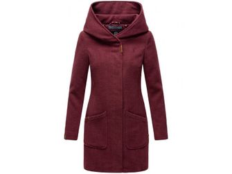 Marikoo MAIKOO Cappotto invernale da donna con cappuccio, rosso scuro