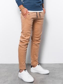 Pantaloni da uomo in felpa Ombre P946, cammello