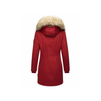 Giacca invernale Navahoo Cristal da donna con cappuccio e pelliccia, rosso sangue