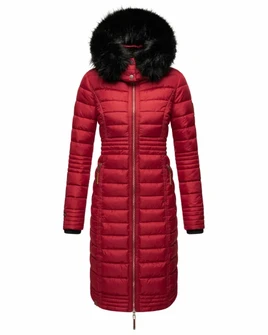 Cappotto trapuntato da donna Navahoo UMAY, rosso sangue