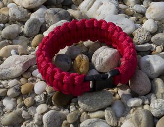 braccialetto paracord, fibbia in plastica, rosso