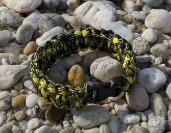 braccialetto paracord, fibbia in plastica, giallo-nero