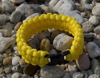 braccialetto paracord, fibbia in plastica, giallo