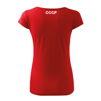 DRAGOWA maglietta corta da donna cccp, rossa 150g/m2