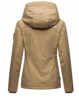 Marikoo ERDBEERE Giacca transitoria da donna con cappuccio, taupe