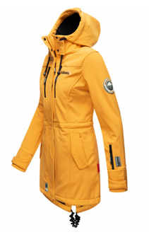 Marikoo ZIMTZICKE giacca invernale softshell da donna con cappuccio, giallo ambra