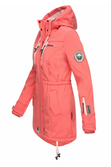 Giacca invernale softshell Marikoo ZIMTZICKE da donna con cappuccio, corallo