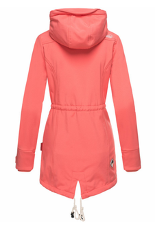 Giacca invernale softshell Marikoo ZIMTZICKE da donna con cappuccio, corallo