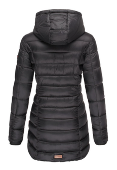 Marikoo ABENDSTERNCHEN Cappotto trapuntato da donna con cappuccio, nero