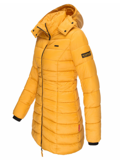 Marikoo ABENDSTERNCHEN Cappotto trapuntato da donna con cappuccio, giallo