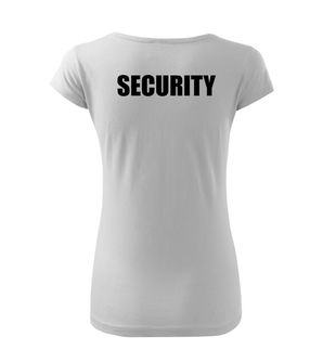 T-shirt DRAGOWA da donna con scritta SECURITY, bianca