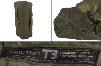 Sacco a pelo Mil-tec Tactical T3, oliva 0/-10 °C