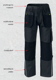 Pantaloni da lavoro Rimeck Ranger da uomo in Cordura®, grigio