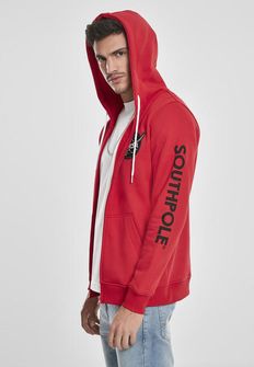 Felpa con zip e cappuccio NASA Southpole da uomo, rosso