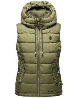 Marikoo TAISAA Gilet con cappuccio da donna, oliva